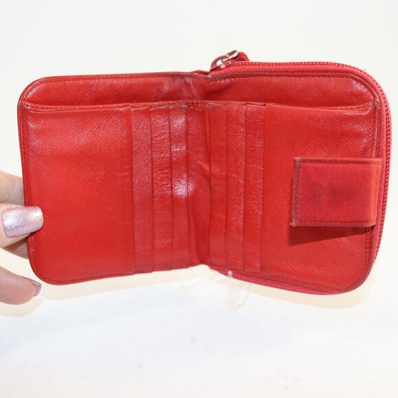 Prada Red Nylon Zip Wallet | Bifold Card Case | Logo Plaque | Made in Italy - Picture 7 of 9